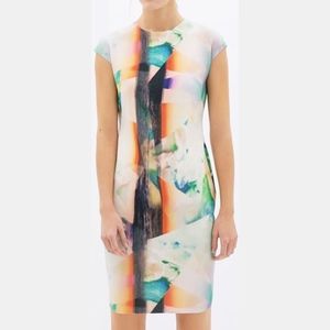 NWT ZARA Abstract Print Bodycon Pencil Dress S